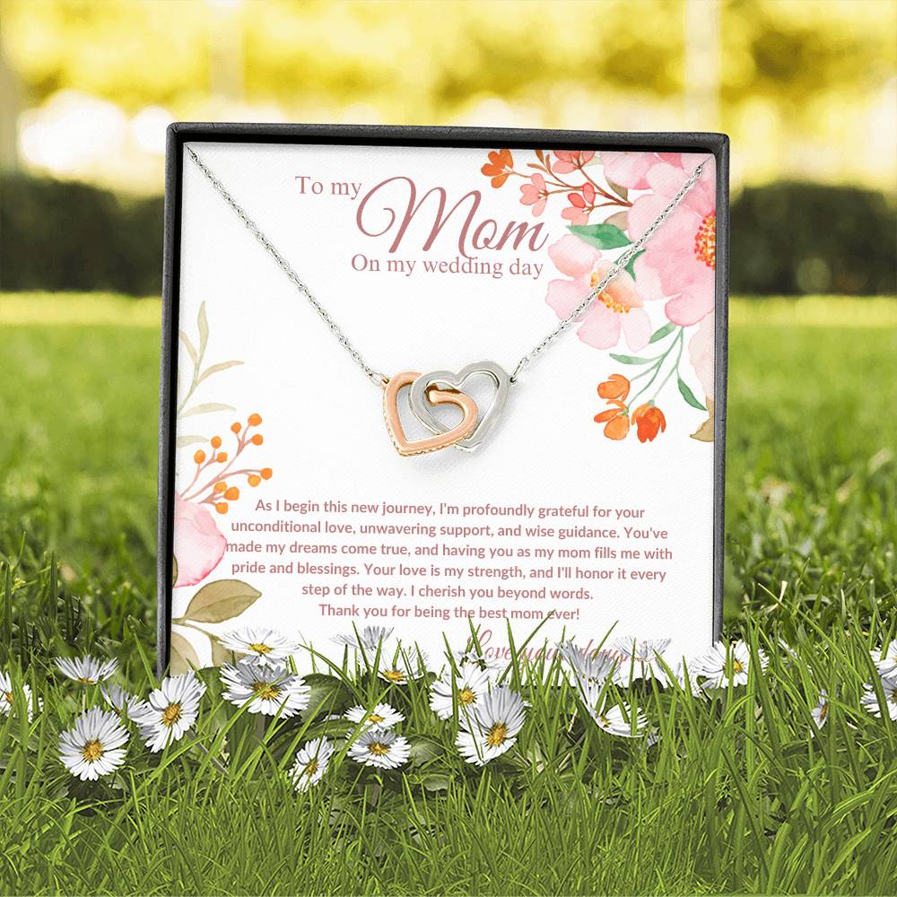 Interlocking Hearts Necklace | Mother of the Bride Gift from Daughter | Mother of the Bride Necklace | From Bride to Mom | To Mom from Bride - BespokeBliss