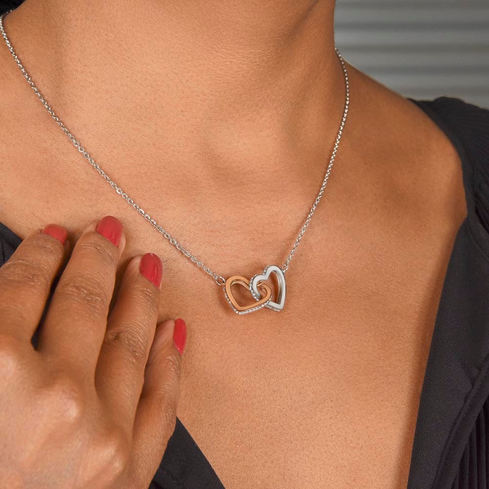 Interlocking Hearts Necklace | Mother of the Bride Gift from Daughter | Mother of the Bride Necklace | From Bride to Mom | To Mom from Bride - BespokeBliss