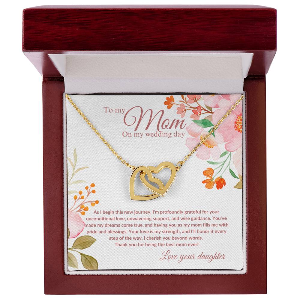 Interlocking Hearts Necklace | Mother of the Bride Gift from Daughter | Mother of the Bride Necklace | From Bride to Mom | To Mom from Bride - BespokeBliss