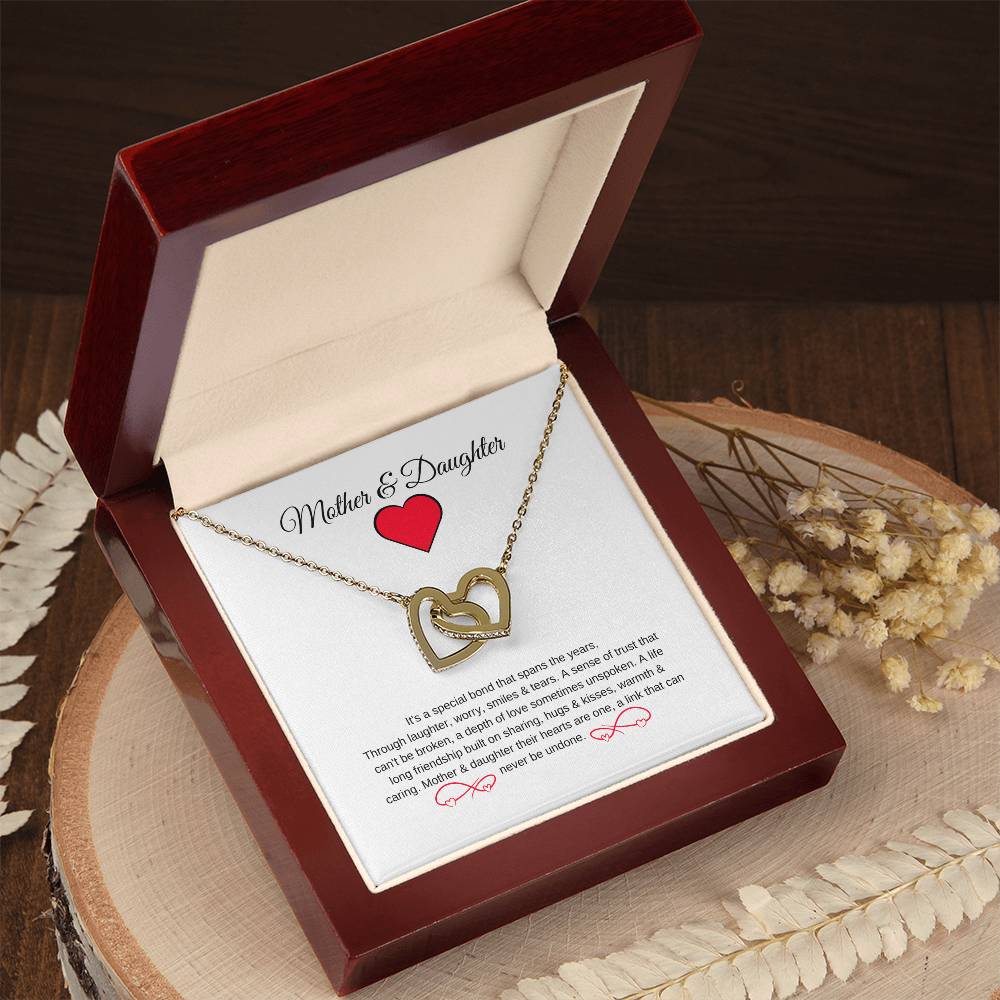 Mother & Daughter | Infinite Love Necklace | Beautiful Bond That Spans The Years - Interlocking Hearts Necklace - BespokeBliss