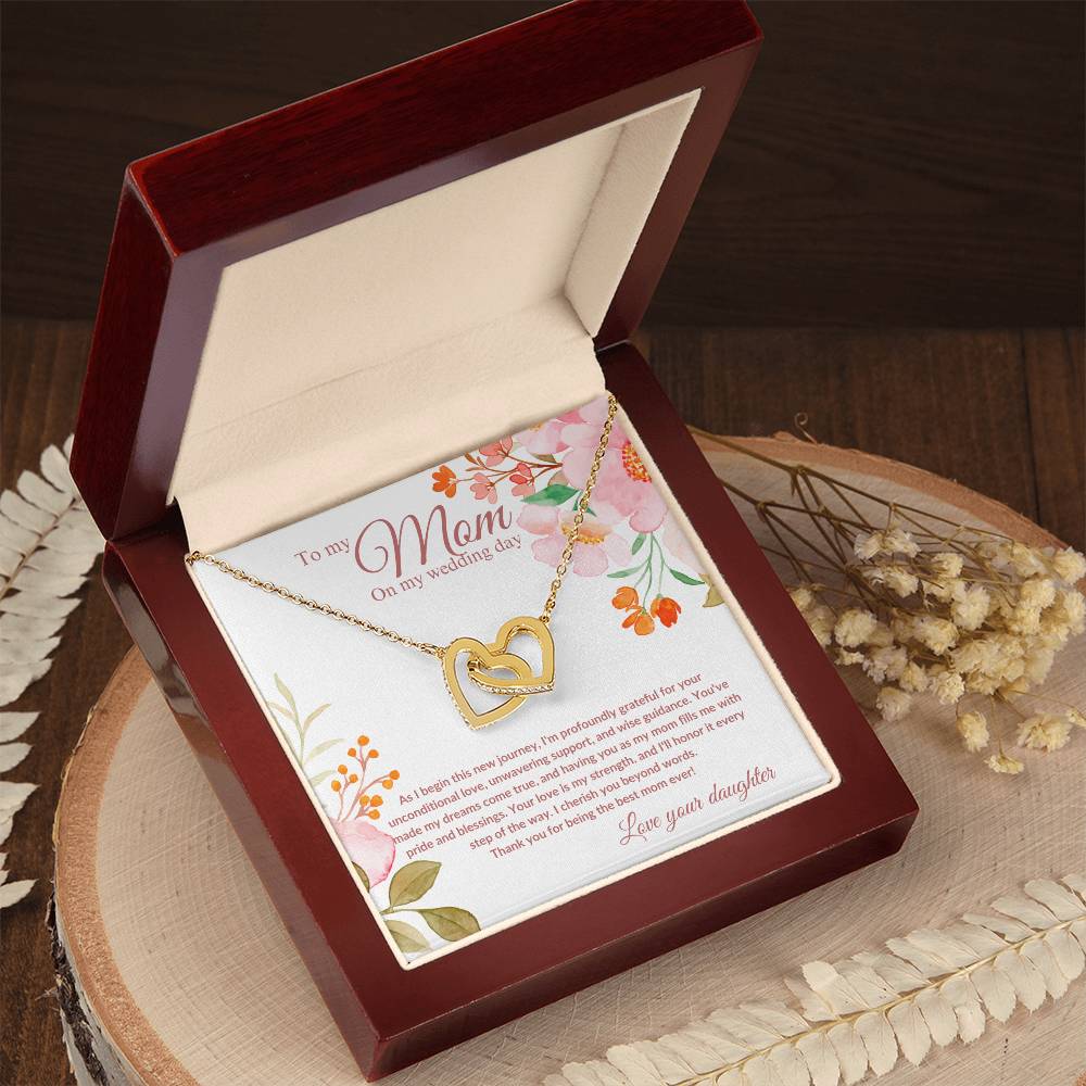 Interlocking Hearts Necklace | Mother of the Bride Gift from Daughter | Mother of the Bride Necklace | From Bride to Mom | To Mom from Bride - BespokeBliss