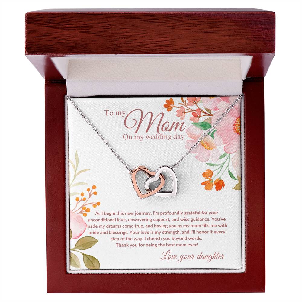 Interlocking Hearts Necklace | Mother of the Bride Gift from Daughter | Mother of the Bride Necklace | From Bride to Mom | To Mom from Bride - BespokeBliss