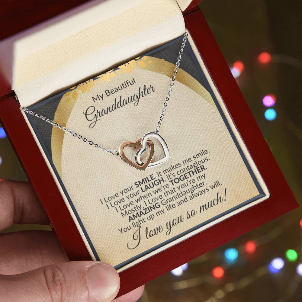 Interlocking Hearts, Granddaughter from Grandparents Necklace for Her