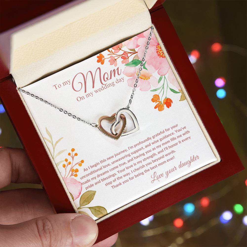 Interlocking Hearts Necklace | Mother of the Bride Gift from Daughter | Mother of the Bride Necklace | From Bride to Mom | To Mom from Bride - BespokeBliss