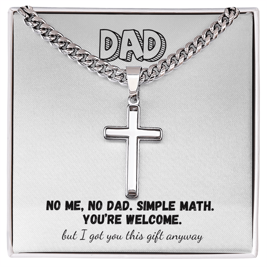 Stunning Link Chain with Artisan Cross – Father’s Day Gift from the Kid Who Made You ‘Dad’