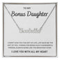 Bonus Daughter, I Love You With All My Heart | Name Necklace
