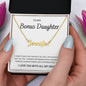 Bonus Daughter, I Love You With All My Heart | Name Necklace