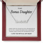Bonus Daughter, I Love You With All My Heart | Name Necklace