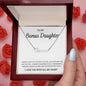 Bonus Daughter, I Love You With All My Heart | Name Necklace