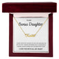 Bonus Daughter, I Love You With All My Heart | Name Necklace