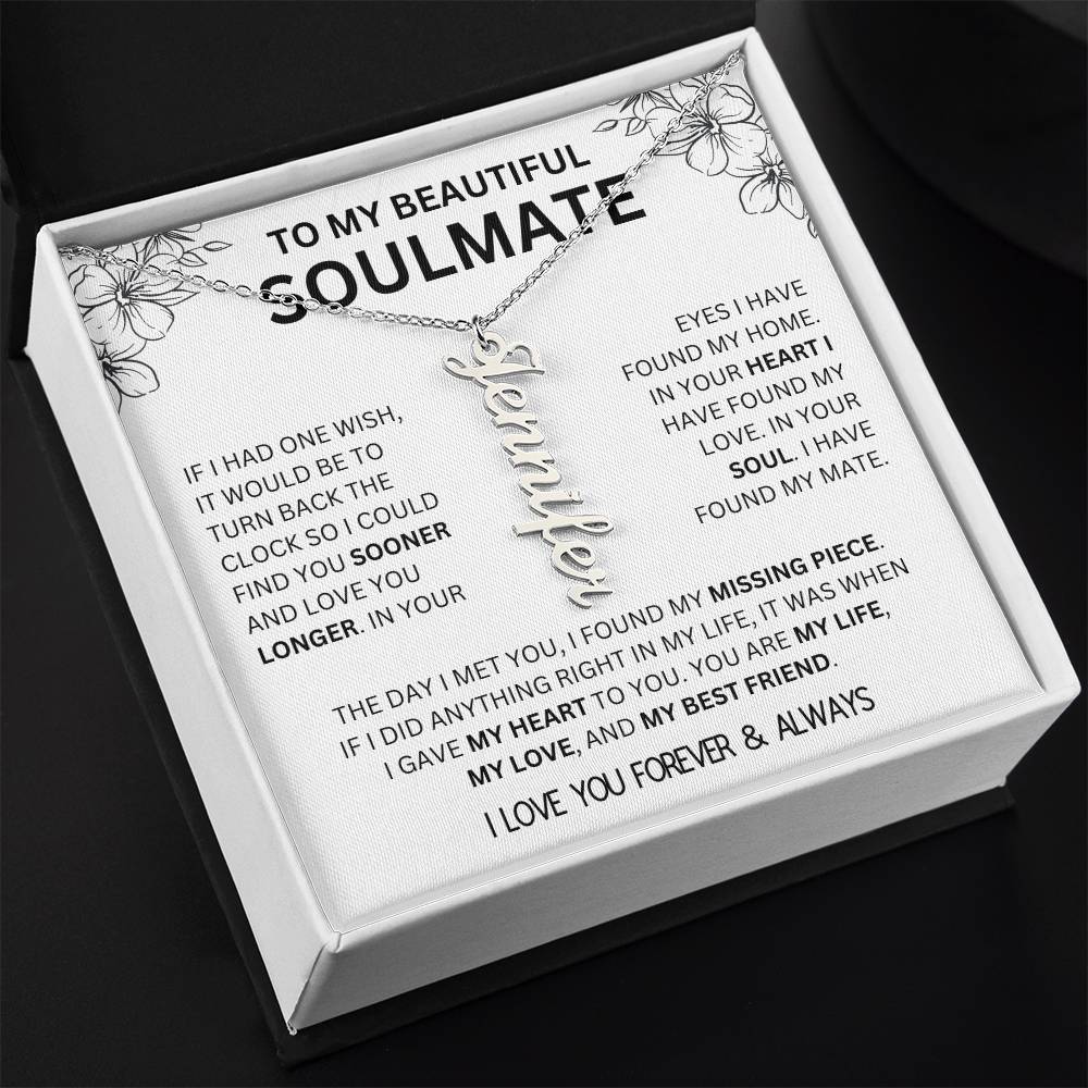 To My Beautiful Soulmate, One Wish | Name Necklace