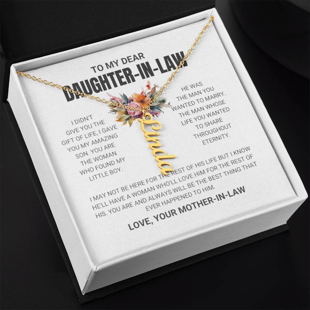 My Dearest Daughter In Law, Love Your Mother In Law | Name Necklace