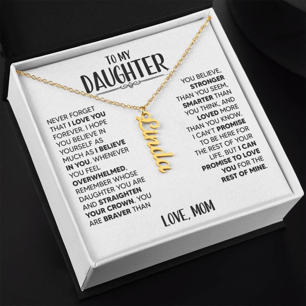 To My Daughter, Love Mom, Name Necklace