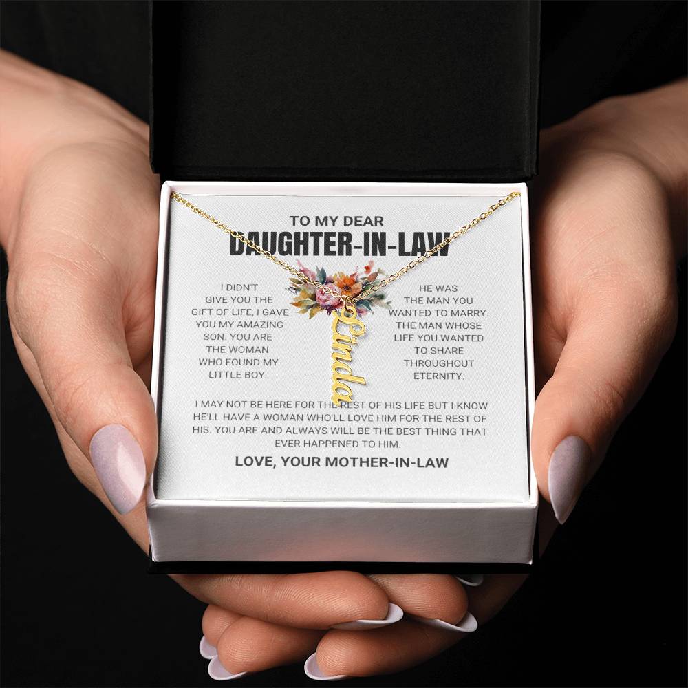 My Dearest Daughter In Law, Love Your Mother In Law | Name Necklace