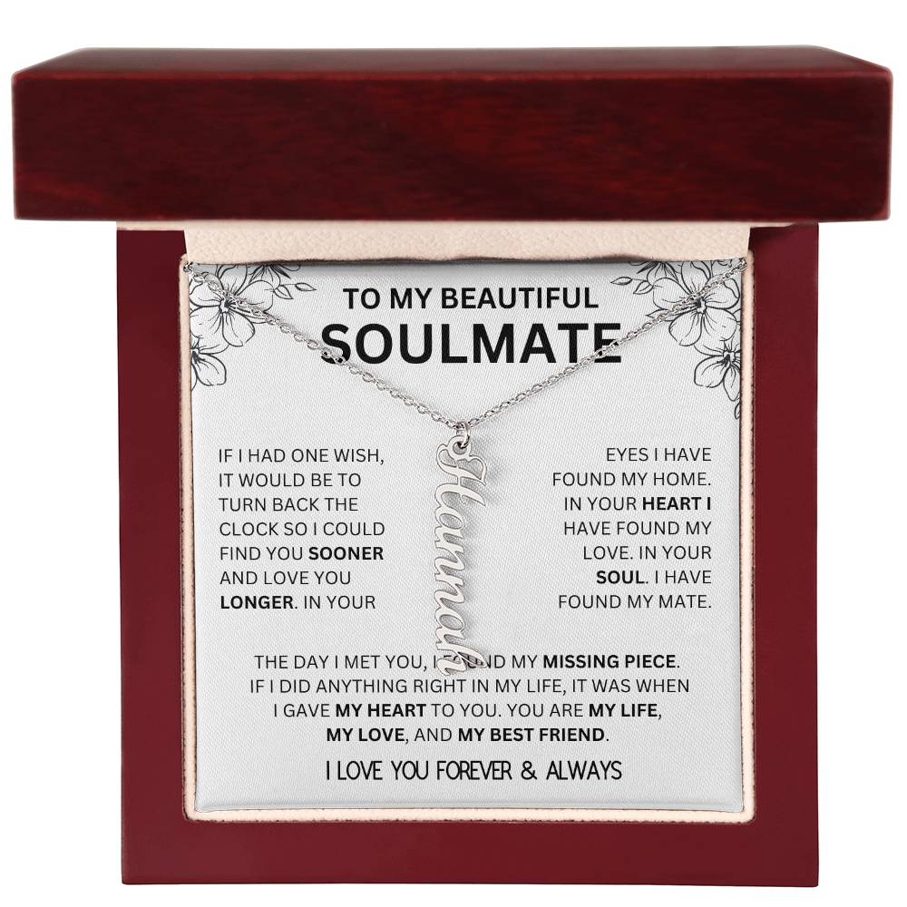 To My Beautiful Soulmate, One Wish | Name Necklace