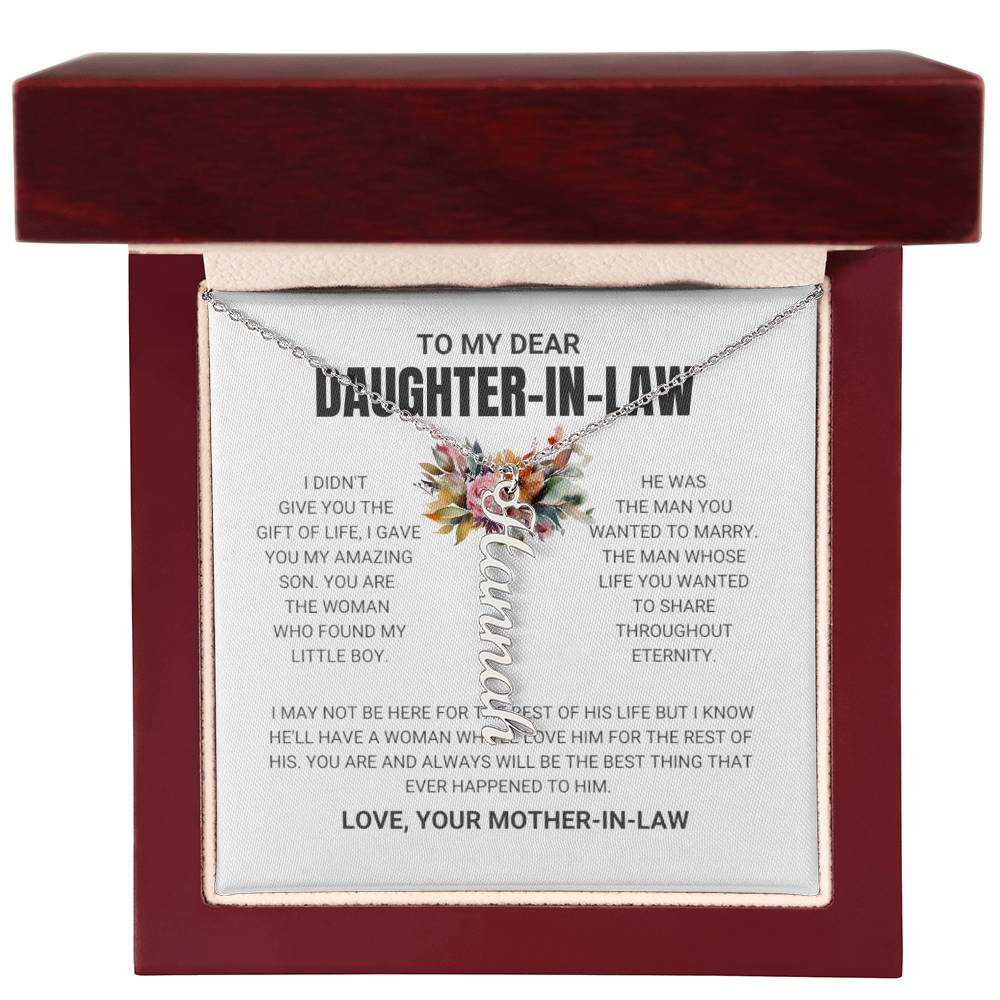 My Dearest Daughter In Law, Love Your Mother In Law | Name Necklace