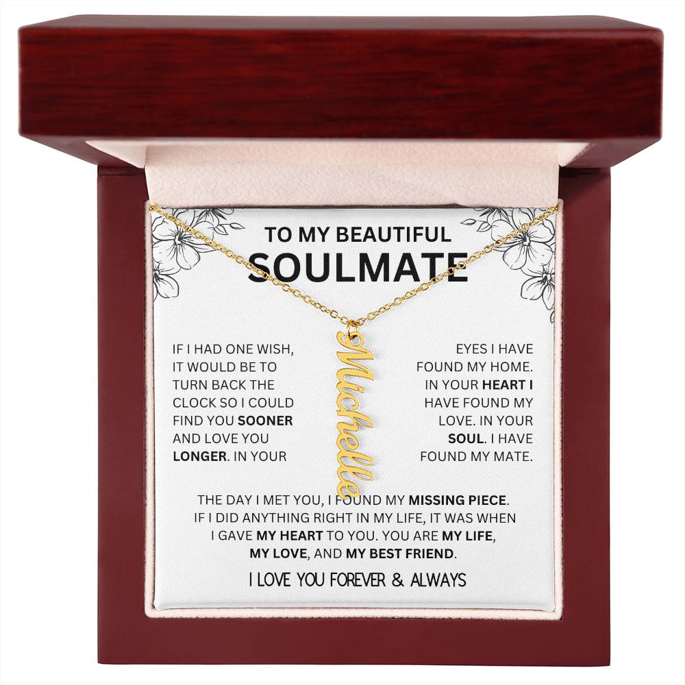 To My Beautiful Soulmate, One Wish | Name Necklace
