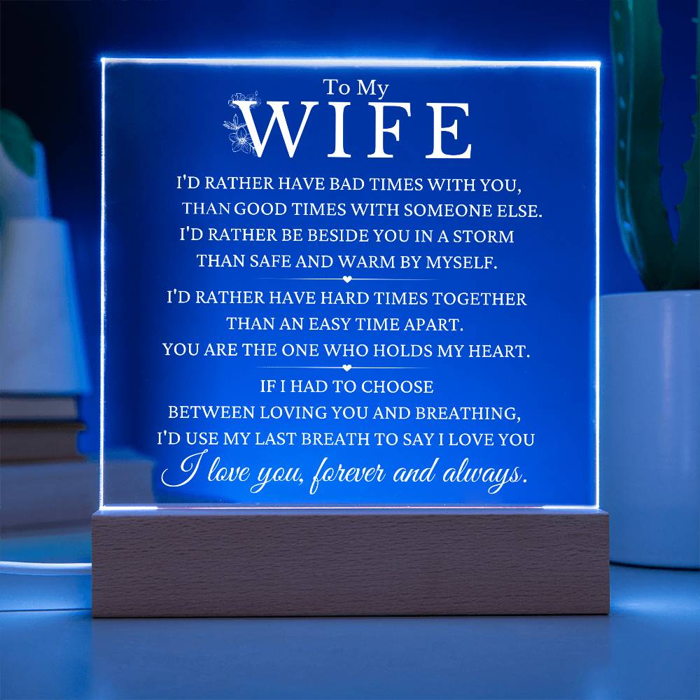 To My Wife Acrylic Night Light MBB090