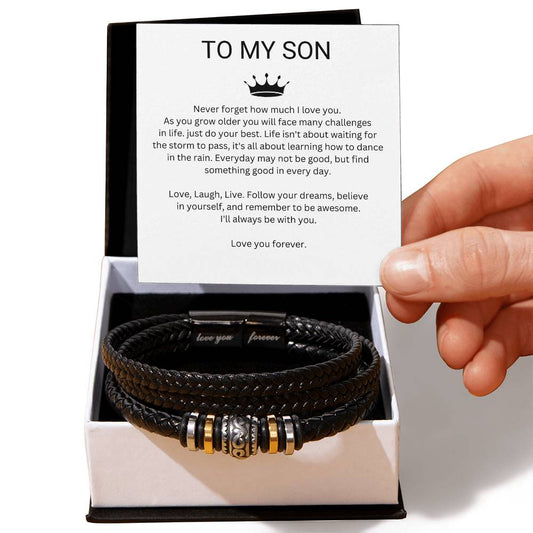 Son, Love You Forever Vegan Leather Bracelet
