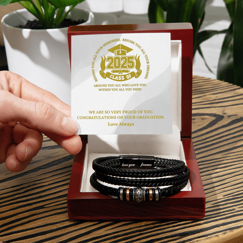 Men's 'Love You Forever' Graduation Bracelet - The Perfect Graduation Gift For Son or Grandson