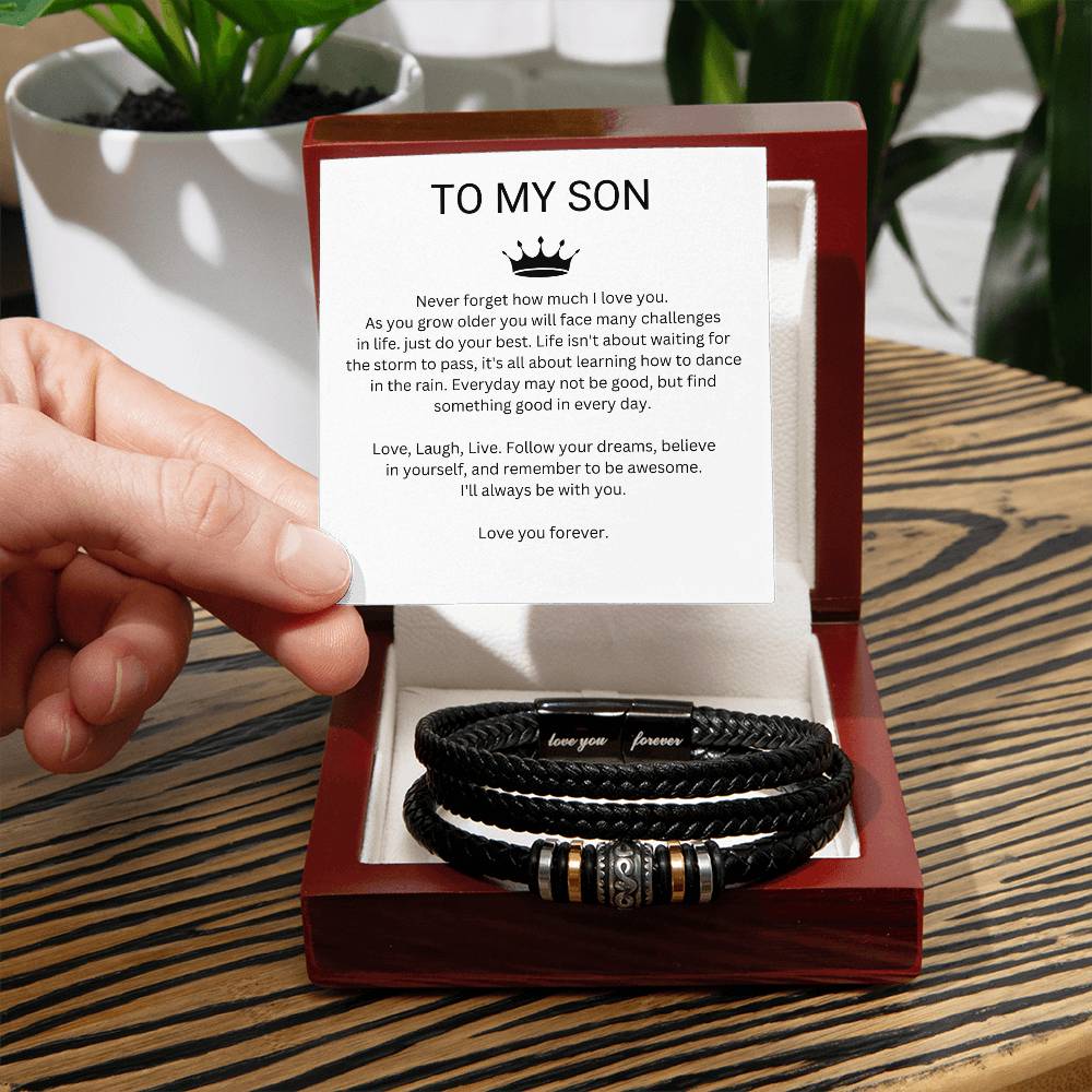 Son, Love You Forever Vegan Leather Bracelet