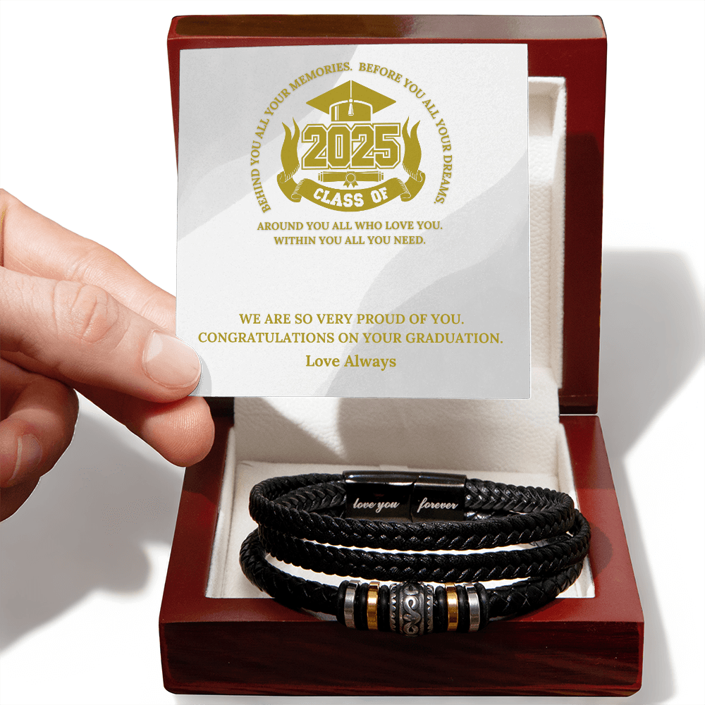 Men's 'Love You Forever' Graduation Bracelet - The Perfect Graduation Gift For Son or Grandson