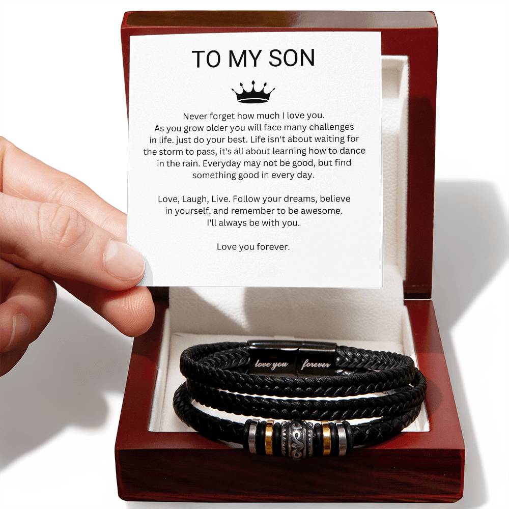 Son, Love You Forever Vegan Leather Bracelet