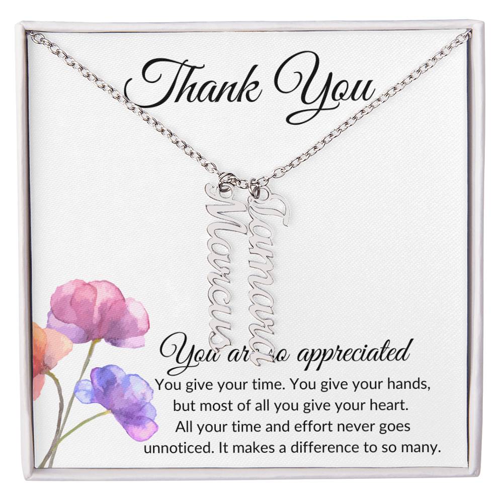 Personalized Thank you Necklace | Volunteer Gift |Introducing the perfect heartfelt thank-you | exquisite Personalized Name Necklace! 🎁 - BespokeBliss