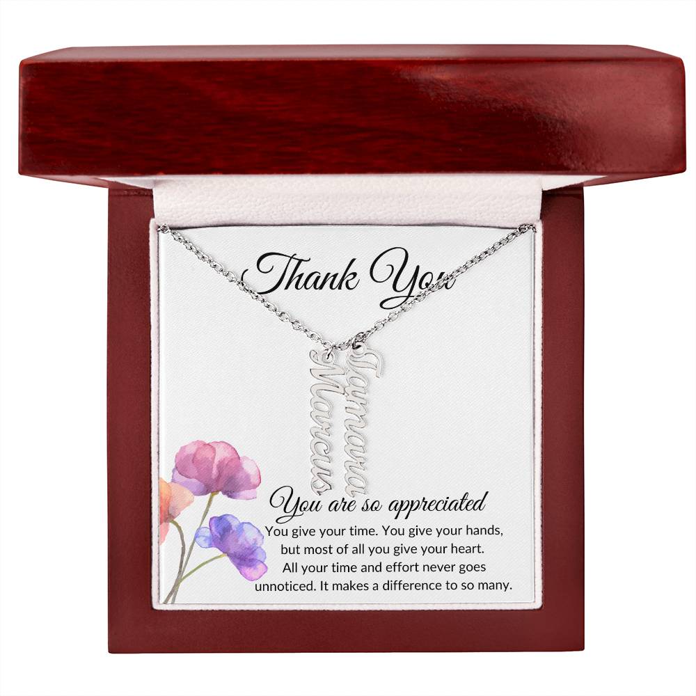 Personalized Thank you Necklace | Volunteer Gift |Introducing the perfect heartfelt thank-you | exquisite Personalized Name Necklace! 🎁 - BespokeBliss
