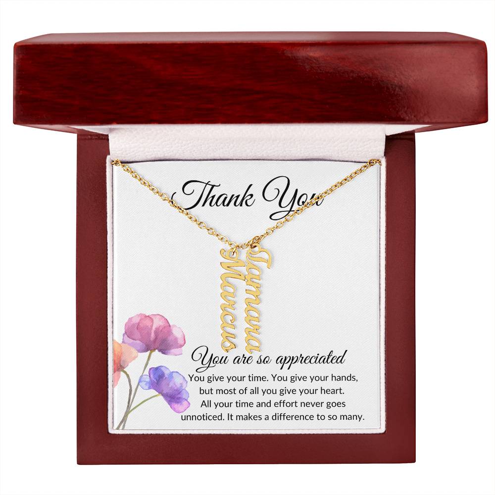 Personalized Thank you Necklace | Volunteer Gift |Introducing the perfect heartfelt thank-you | exquisite Personalized Name Necklace! 🎁 - BespokeBliss