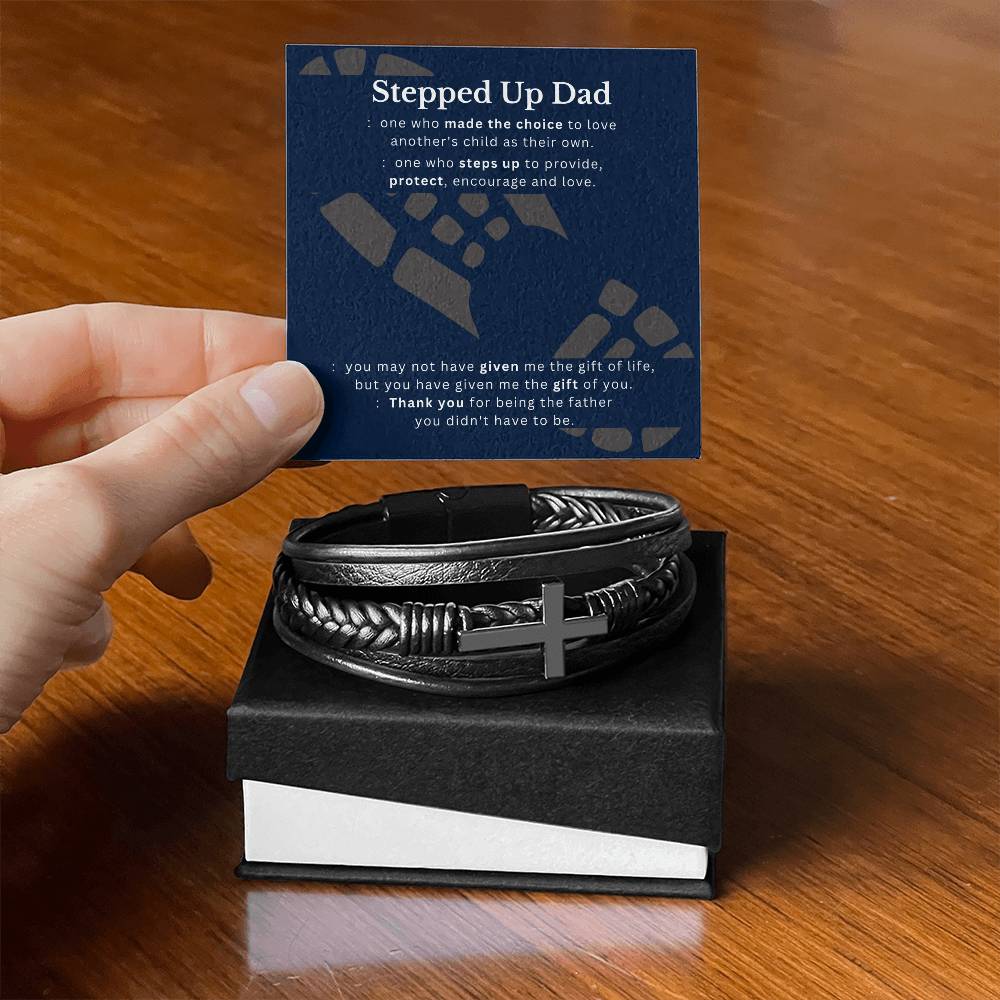 Stepped Up Dad, Thank You Bracelet | Step Dad Gift | Bonus Dad Gift