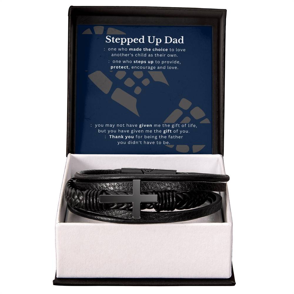 Stepped Up Dad, Thank You Bracelet | Step Dad Gift | Bonus Dad Gift