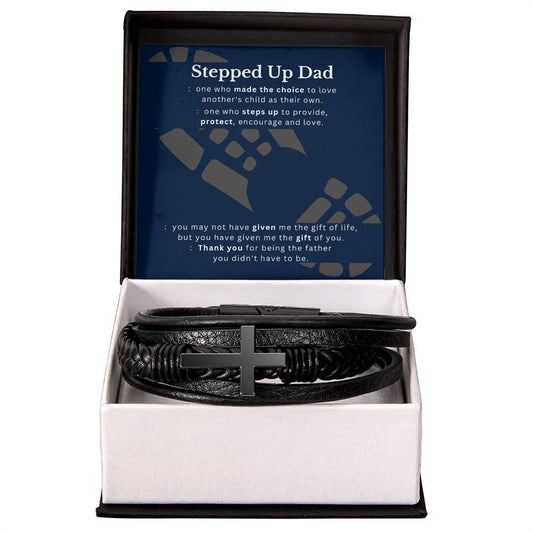 Stepped Up Dad, Thank You Bracelet | Step Dad Gift | Bonus Dad Gift