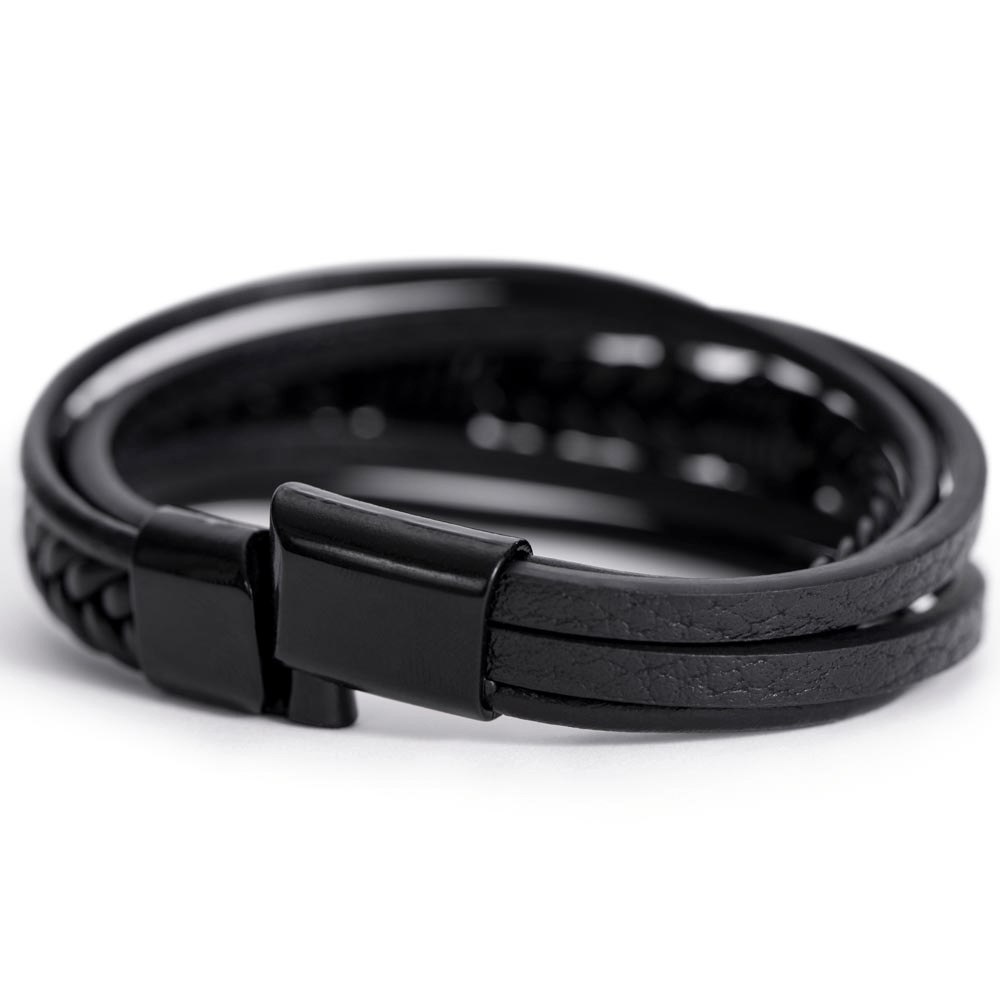 Congratulations Graduate, Leather Cross Bracelet to protect you on your journey
