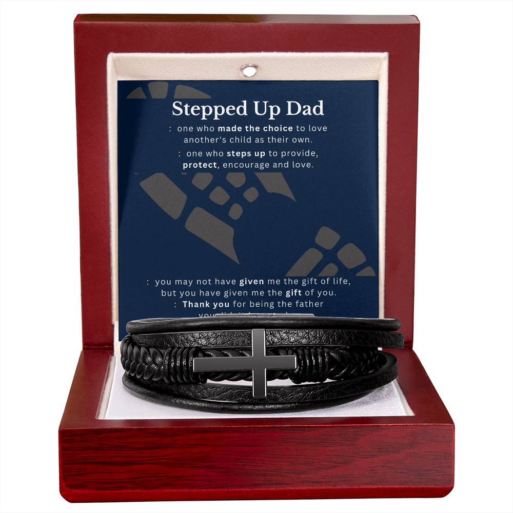 Stepped Up Dad, Thank You Bracelet | Step Dad Gift | Bonus Dad Gift