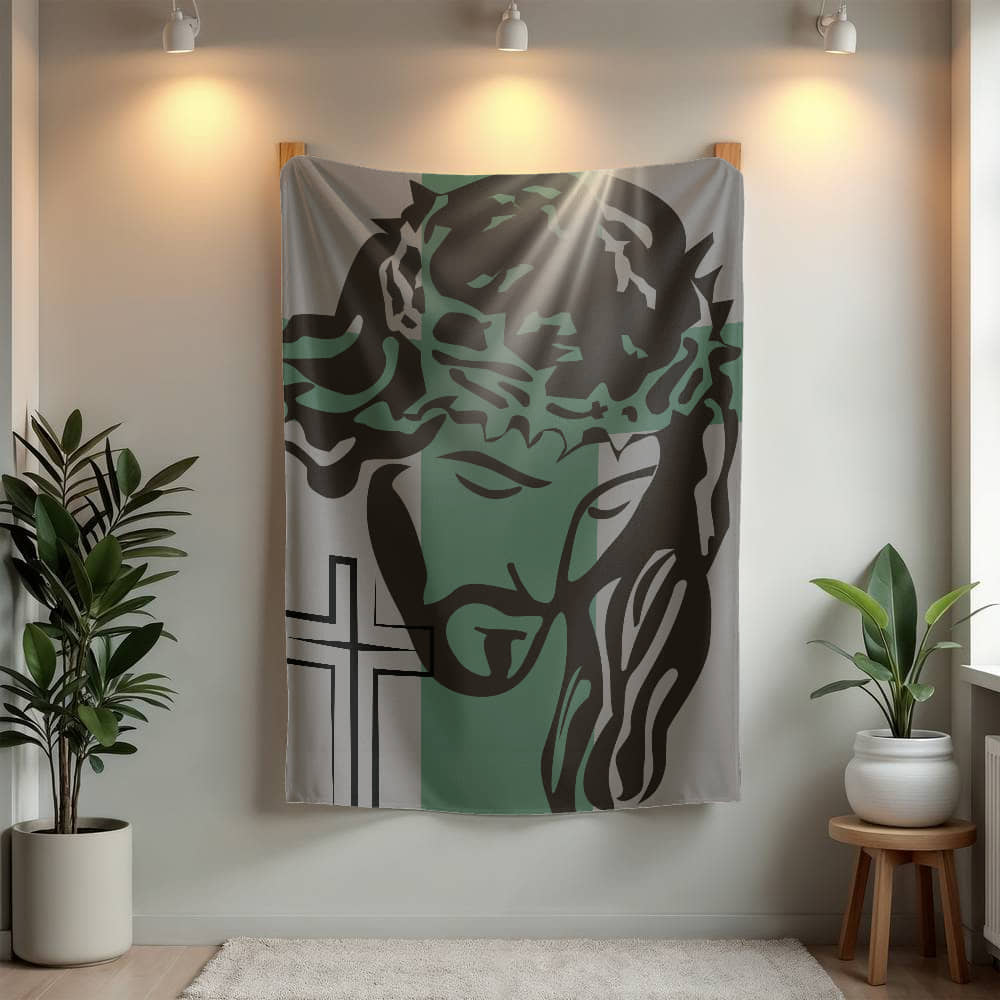 Jesus and the Cross Blanket, Show Your Faith and Strength in a Luxury Wrap