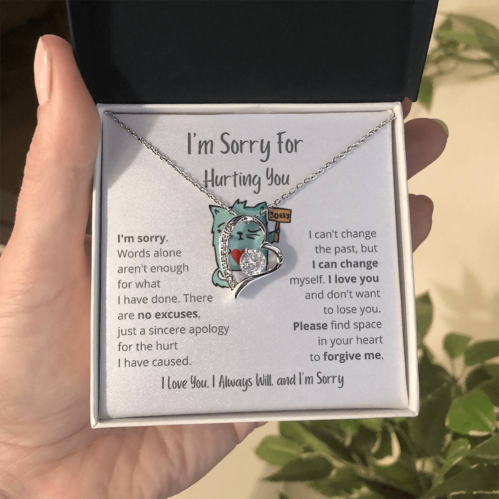 I am SO SORRY Love, Heart, Necklace