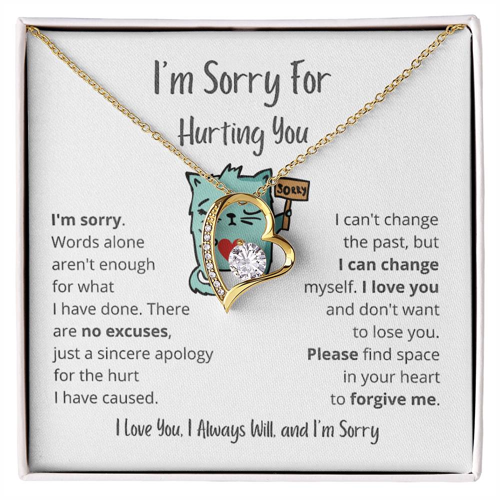 I am SO SORRY Love, Heart, Necklace