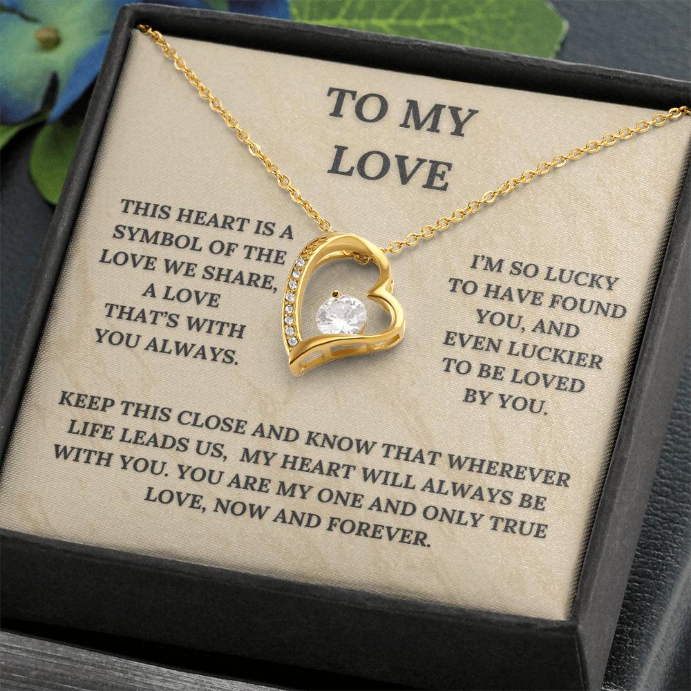 My Love, This Heart Is a Symbol of the Love We Share | Heart Pendant Necklace and Message Card ❤️