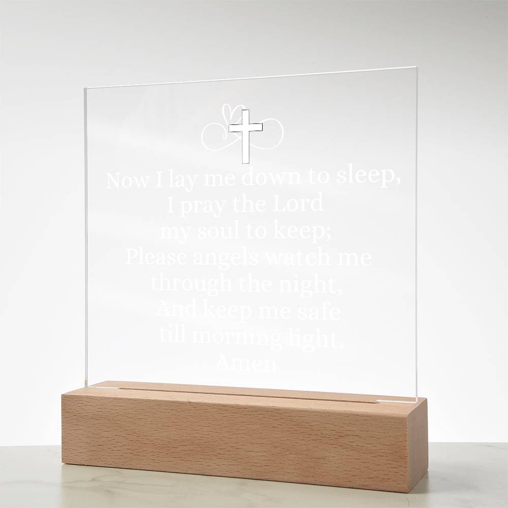 Now I lay Me Down To Sleep Prayer, night light.