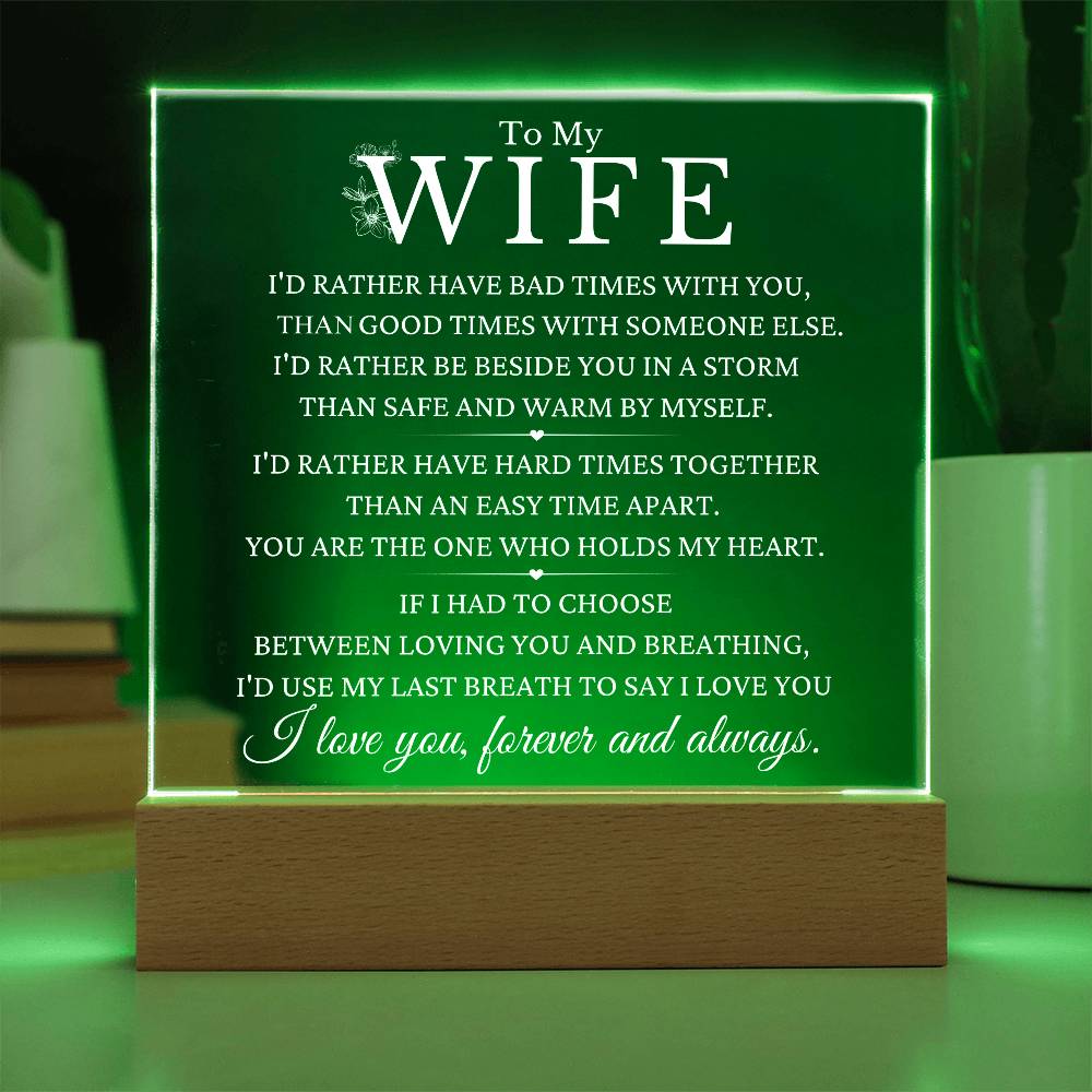 To My Wife Acrylic Night Light MBB090