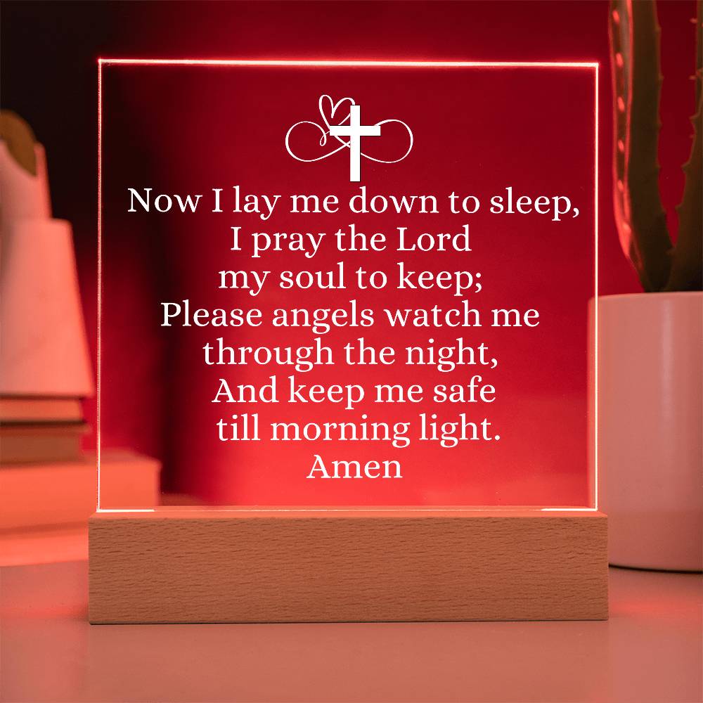 Now I lay Me Down To Sleep Prayer, night light.
