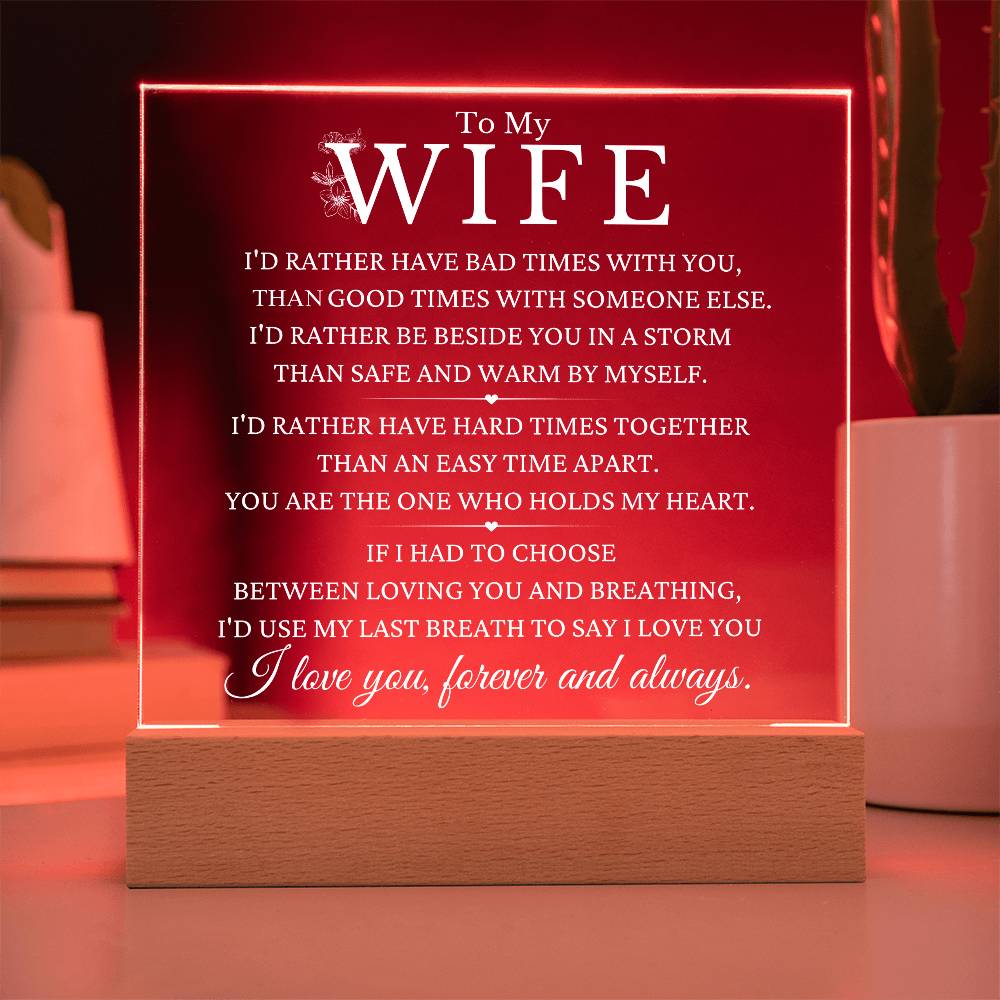 To My Wife Acrylic Night Light MBB090