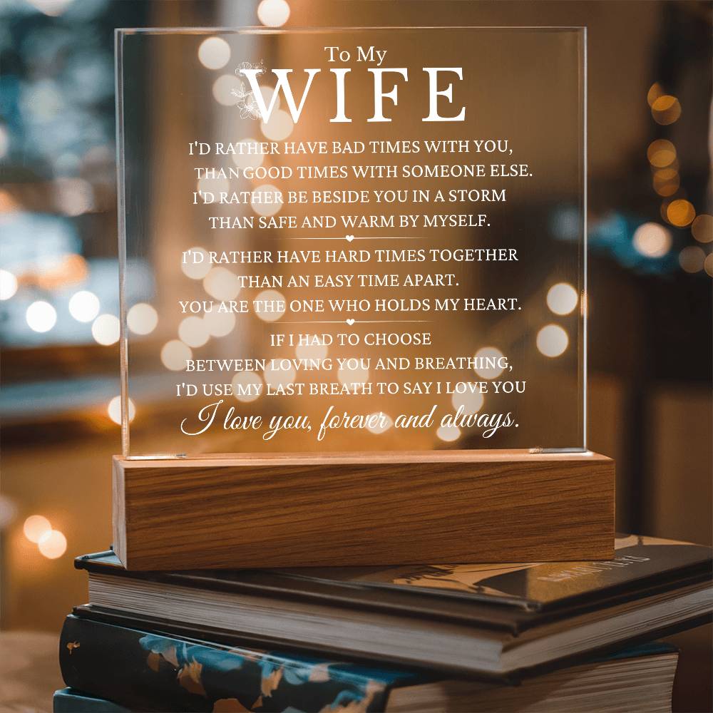To My Wife Acrylic Night Light MBB090