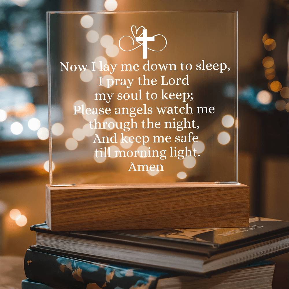Now I lay Me Down To Sleep Prayer, night light.