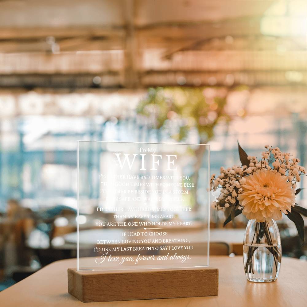 To My Wife Acrylic Night Light MBB090