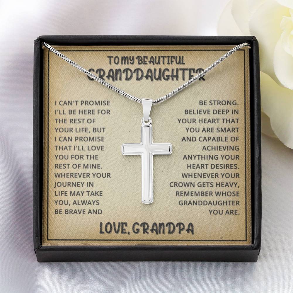 Granddaughter Gift Necklace and Message Card | Cross } Love Grandpa Necklace For Her