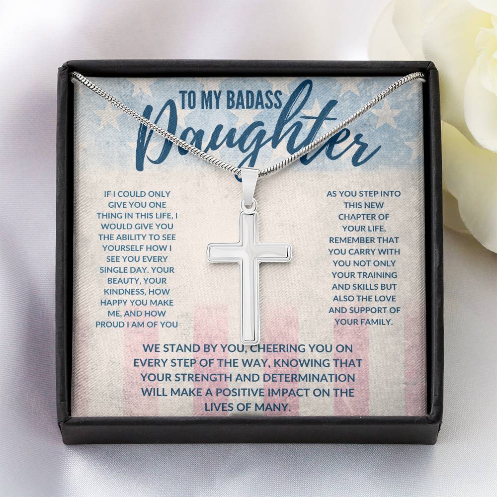 Go In Faith Cross Necklace | Girl Leaving Gift Armed Forces | Mother Daughter Gift | Dad Daughter Gift | Enlisted - BespokeBliss