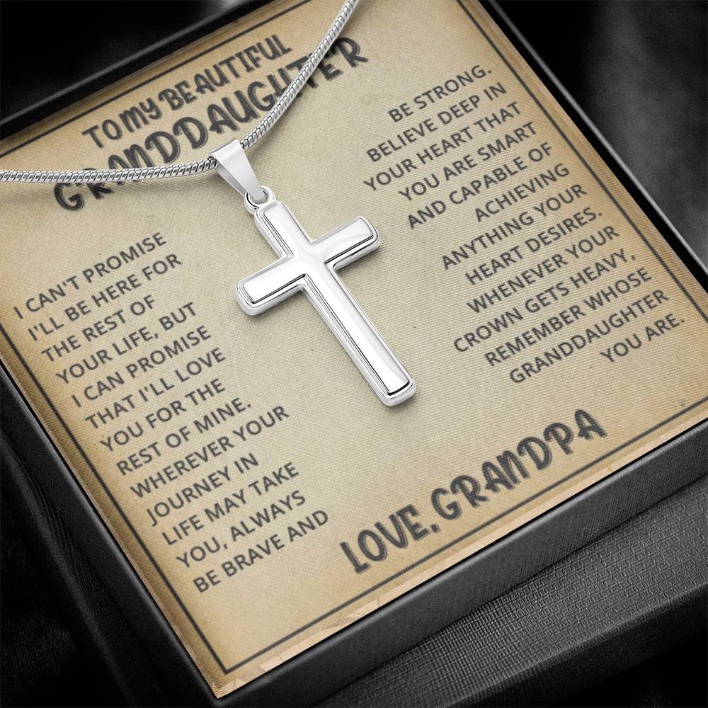 Granddaughter Gift Necklace and Message Card | Cross } Love Grandpa Necklace For Her
