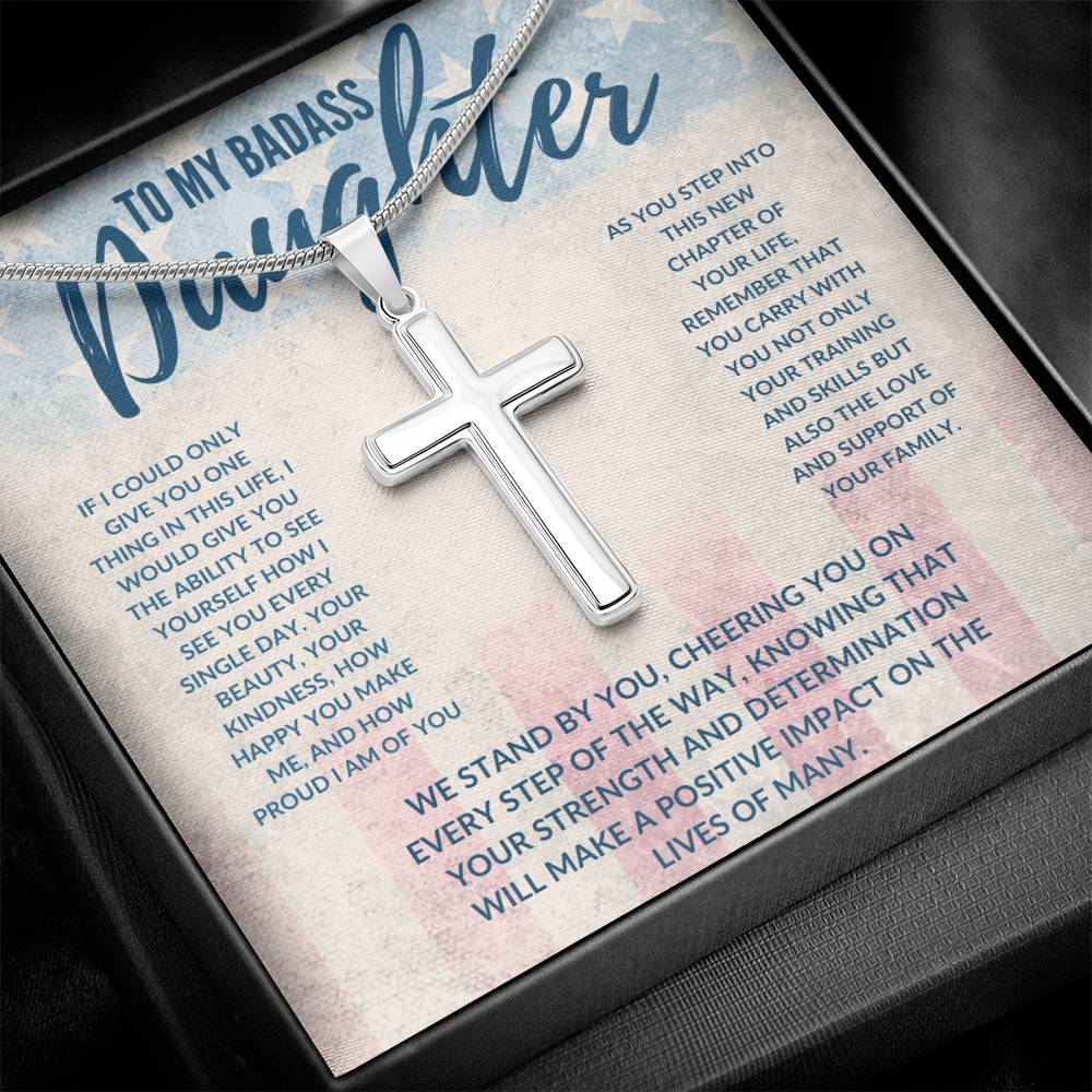 Go In Faith Cross Necklace | Girl Leaving Gift Armed Forces | Mother Daughter Gift | Dad Daughter Gift | Enlisted - BespokeBliss